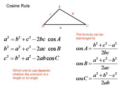 A triangle has sides A B and C. Sides A and B are of lengths 5